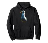 Seagull Bird Portrait Graphic Animal Illustration Seagull Pullover Hoodie