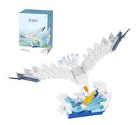 Seagull Building Blocks Set - 646PCS Animal Bird Mini Bricks Kit with Flowering Branch Base, Seabird Model, DIY Home Decor, STEM Education Toy, Gift for Nature Lovers, Adult and Kid