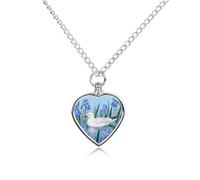 Seagull by Iris Flower Pet Cremation Jewelry for Ashes Waterproof Urn Necklace with Filling Kit Heart Pendant Ash Necklace Memorial Keepsake Jewelry Custom Sympathy Gift for Dog Cat Human Ashes