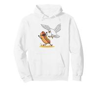 seagull chase Funny Hotdog in Sunglasses Pullover Hoodie