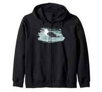 Seagull Coastal Art Ocean Summer Zip Hoodie
