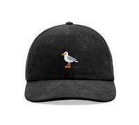 Seagull Corduroy Baseball Cap Vintage Unisex Dad Hat Adjustable Bird Black