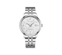 Seagull Couple Watches for Men Women,Automatic Mechanical Wristwatch,Cedar Dial Stainless Steel Business Calendar Couples Watch,40mm 816.12.6182 (White Cedar (Men))