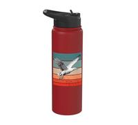 Seagull Flight Freedom Soaring Feathers Grace Birds Sky Stainless Steel Insulated Water Bottle