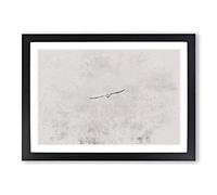 Seagull Flying in The Sky Watercolour Framed Print | A2 Black Framed Wall Art | Ready to Hang | Modern Animal Picture | Living Room Bedroom Lounge Office