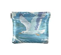 Seagull Flying Over The Ocean Fashion Women Leather Coin Purse Portable Cosmetic Bags for Purse for Women para monedas