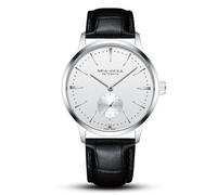 Seagull Mens Watch, Automatic Watch for Men,Men's Wristwatch with Leather Watch Strap 6075 (White Dial/Silver Bezel)