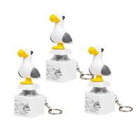 Seagull Mine Button Keychain, USB Rechargeable Seagull Sound Button with LED Light Portable Clicker Fidget Toy Desk Accessory for Everyday Entertainment，3