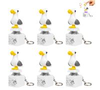 Seagull Mine Button Keychain, USB Rechargeable Seagull Sound Button with LED Light Portable Clicker Fidget Toy Desk Accessory for Everyday Entertainment，6