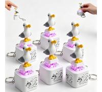 Seagull Mine Sound Button Keychain,Portable Stress Relief Toy,Real Sound & LED Light Button Keychain,Funny Interactive Desk Toy for Adults (6PC)