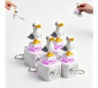 Seagull Mine Sound Button Keychain,Portable Stress Relief Toy,Real Sound & LED Light Button Keychain,Funny Interactive Desk Toy for Adults (4PC)