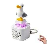 Seagull Mine Sound Button Keychain, Rechargeable Fidget Clicker with Real Sound and LED Light, Funny Interactive Seagull Clicker Croaking Fidget for Home Office Relax