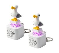 Seagull Mine Sound Button Keychain, Rechargeable Fidget Clicker with Real Sound and LED Light, Funny Interactive Seagull Clicker Croaking Fidget for Home Office Relax