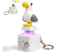 Seagull Mine Sound Button Keychain, Rechargeable Fidget Clicker with Real Sound & LED Light, Funny Interactive Desk Stress Relief Toy, Portable Stress Relief Fidget Toy for Adults (1PACK)