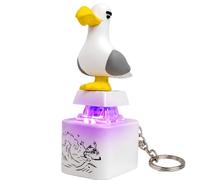 Seagull Mine Sound Button Keychain, Rechargeable Seagull Mine Keyring Fidget Clicker with Real Sound and LED Light, Funny Interactive Desk Stress Relief Fidget Toy Gifts for Adults (1PCS)