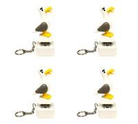 Seagull Mine Sound Button Keychain Seagull Clicker Fidget Toys (Clear*4)