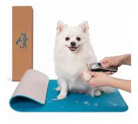 Seagull Multipurpose Foam Rubber Pet Grooming Table Mat 16 x 24 Inch Dog Grooming Mat for Table Cat Grooming Mat Dog Bath Mat Pet Vet Mat Non Slip Soft Waterproof Light Blue