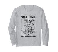 Seagull on Skull - San Juan Islands Long Sleeve T-Shirt