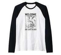 Seagull on Skull - San Juan Islands Raglan Baseball Tee