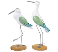 Seagull Ornaments Coastal Nautical Beach Decor Green Synthetic Material Seabird Figurines for Home Tabletop Display 2Pcs Suitable for Party and Holiday Decoration