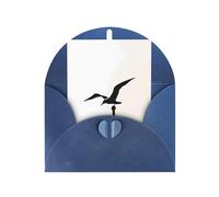 Seagull silhouette patterned Blue party invitation, vertical greeting card, suitable for anniversary