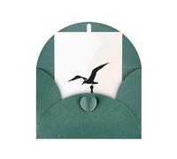 Seagull silhouette patterned Dark Green party invitation, vertical greeting card, suitable for anniversary