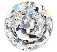 Seagull Stickers, Cute Cartoon Vinyl Stickers for Water Bottles Laptops Skateboards Cups Refrigerator Guitar Mugs, Waterproof Bird Decals for Kids Teens Adults 50PCS