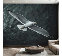 Seagull Wallpaper - White Blue Sea Bird Wall Mural 280x200 cm (W x H), Non-Woven Photo Wallpaper Mural for Bedroom, Living Room, Hallway, Home Decor Y&W64