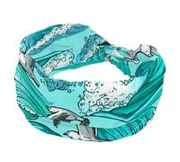 Seagull Wave Sea Wide Headbands for Women, Non Slip Sports Hair Bands, Stretchy Head bands, Fahion Wide Headband for Yoga, Workout, Daily