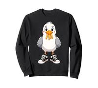 Seagull Wearing Sneakers With French Fries Fun Bird Sweatshirt