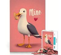 Seagull with Cookie And 'Mine' Text 1000 Piece Jigsaw Puzzle for Adults Smart Reason Toy Home Enjoy Sharp Edge Santa Wish Item (38x52cm)