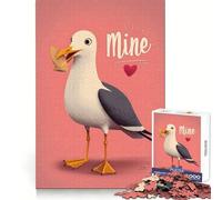Seagull with Cookie And 'Mine' Text 1000 Piece Jigsaw Puzzle for Adults Smart Reason Toy Home Enjoy Sharp Edge Santa Wish Item (38x52cm)