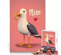 Seagull with Cookie And 'Mine' Text 1000 Piece Jigsaw Puzzles for Adults Teenagers Wise Think Toy Stress Relief Clear Cut (50x75cm)