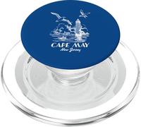 Seagulls And Lighthouse Cape May New Jersey Landscape Retro PopSockets PopGrip for MagSafe