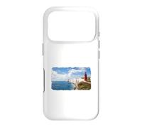 Seagulls and Red Lighthouse at white cliff Case for iPhone 17 Pro