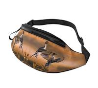 Seagulls by The Lake in The Sunset Waist Bag Bumbags for Men Women, Print Polyester Waist Pack for Travel Walking Sport with Adjustable Strap