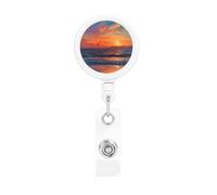 Seagulls Chasing The Sun Retractable Badge Holder Light and Durable Wear-Resistant for Daily Work Use