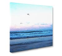 Seagulls Flying High Canvas Print | Gallery Wrapped 30mm Frame Wall Art | 20x20 inches | Ready to Hang | Modern Bird Picture | Living Room Bedroom Lounge Office