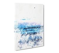 Seagulls Flying High Watercolour Canvas Print | Gallery Wrapped 30mm Frame Wall Art | 30x20 inches | Ready to Hang | Modern Bird Picture | Living Room Bedroom Lounge Office