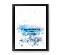 Seagulls Flying High Watercolour Modern Framed Print | A2 Black Framed Wall Art | Ready to Hang | Modern Animal Picture | Living Room Bedroom Lounge Office