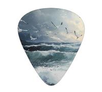 Seagulls flying low Printed pick set - 12 pieces, thin, medium and thick guitar picks, suitable for guitar, bass, electric guitar and ukulele