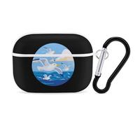Seagulls Flying Over Sea Hard Shell Case Skin Accessories Cover with Hanging Loop Compatible with AirPods Pro 2