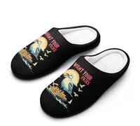 Seagulls I Want Your Fries Breathable Slippers Women Slip On Winter Warm House Slippers Shoes Bedroom 11-12（42-43）