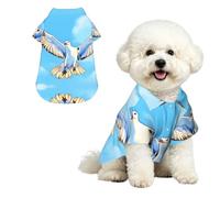 Seagulls in flight Breathable Hawaiian Dog Shirt Summer Button Up Top for Small Medium Dogs S