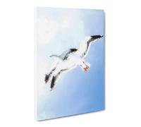 Seagulls In Flight Canvas Print | Gallery Wrapped 30mm Frame Wall Art | 20x14 inches | Ready to Hang | Abstract Bird Picture | Living Room Bedroom Lounge Office