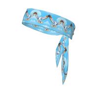 Seagulls in Flight Double-Sided Athletic Bandage with Printed Sports Headband Suitable for Tennis Ninja Karate Running and Yoga