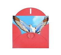 Seagulls In Flight Greeting Cards For All Occasions - Blank Greeting Cards With Envelopes, Holiday Cards 4x6 Inches (Horizontal) Red