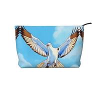 Seagulls in flight Printed Corduroy Cosmetic Bag - Women's Portable Zipper Toiletry Storage Bag
