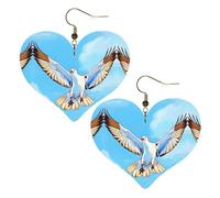 Seagulls in flight Prints Stylish Heart-Shaped Earrings Lightweight Women'S Accessories Perfect For Parties And Valentine'S Day.