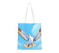 Seagulls In Flight Totes. Lightweightcanvas, Double Handles, Stylish Women'S Tote Bag, Perfect For Shopping, Work And Everyday Carry.